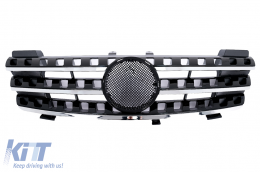 Front Grille suitable for Mercedes ML M-Class W164 (2005-2008) Black Chrome - FGMBW164AMG