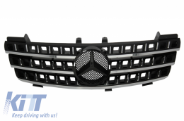 Front Grille suitable for Mercedes ML W164 (2005-2008) Black Chrome - FGMBW164B