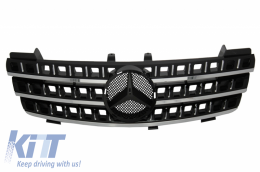 Front Grille suitable for Mercedes ML W164 (2005-2008) Black Chrome