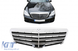 Front Grille suitable for Mercedes S-Class W221 Facelift (2010-2013) S63 S65 Design - FGMBW221AMG