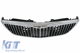 Front Grille suitable for Mercedes S-Class W222 X222 (2014-2020) Vertical Design Chrome-image-6057437