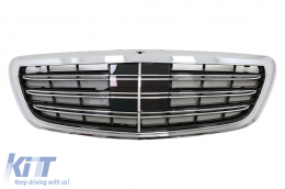 Front Grille suitable for Mercedes S-Class W222 (2014-08.2020) S63 S65 Design Chrome - FGMBW222ATH