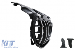 Front Grille suitable for Mercedes SLC-Class R172 Facelift (2016-2019) GT-R Panamericana Design Black Chrome-image-6068379