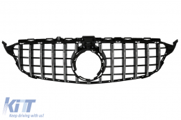 Front Grille suitable for Mercedes W205 Sedan S205 T-Modell A205 Cabriolet C205 Coupe Facelift (03.2018-2020) with 360 Chrome