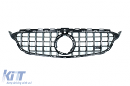 Front Grille suitable for Mercedes W205 Sedan S205 T-Modell A205 Cabriolet C205 Coupe Facelift (03.2018-2020) with 360 Chrome