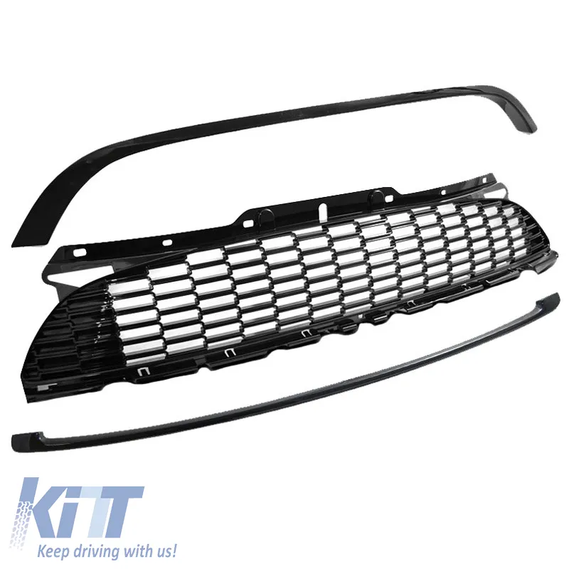Front Grille suitable for Mini Cooper 06-14 R56 / R57 / R55 S/JCW Honeycomb Glossy Black 3 Pcs