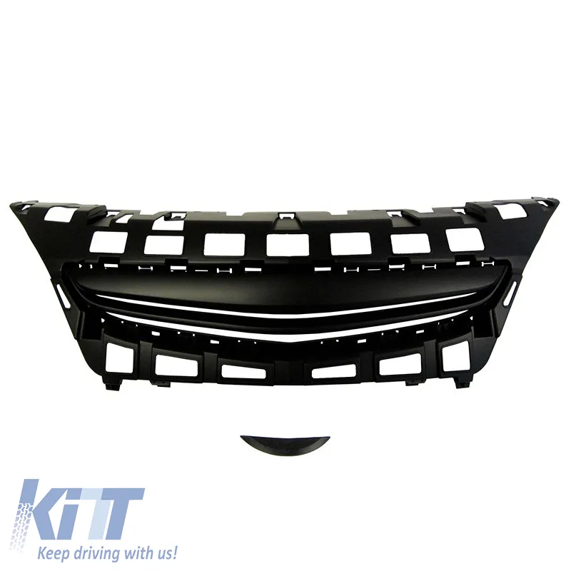 Front Grille suitable for Opel Astra J 3D GTC 12-15 Badgeless Black 1 Pc