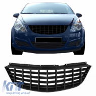 Front Grille suitable for Opel Corsa D 06-11 Badgeless With Vertical Lines Mat Black 1 Pc