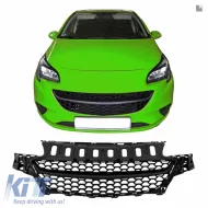 Front Grille suitable for Opel Corsa E 14-19 Honeycomb Mat Black 1pc-image-6325466