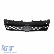 Front Grille suitable for Polo 6R/6C 09-16 GTI Look Honeycomb With Red Line 1 Pc-image-6296012
