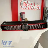 Front Grille suitable for Polo 6R/6C 09-16 GTI Look Honeycomb With Red Line 1 Pc-image-6296013
