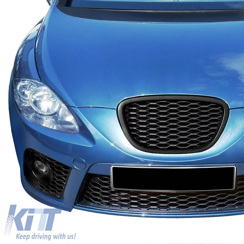 Front Grille suitable for Seat Leon 1P / Altea 05-09 Honeycomb Badgeless Black 1pc