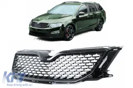 image-37-Front Grille suitable for Skoda Octavia III 5E Sedan Wagon (2012-2017) Piano Black