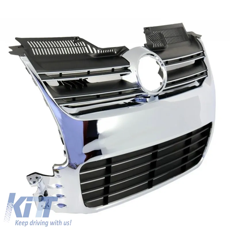 Front Grille suitable for VW Golf V (5) 03-08 R32 Look Chrome 1 Pc
