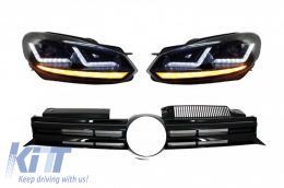 image-40-Front Grille suitable for VW Golf VI (2008-2012) with Osram Xenon Headlights LED Dynamic Sequential Turning Lights R20 Design