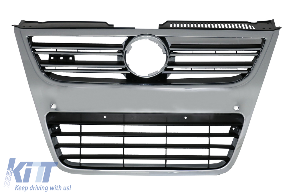 camouflage Skubbe tekst Front Grille suitable for VW Passat 3C (2007-2010) Full Chrome only for R36  OEM Bumper with PDC - CarPartsTuning.com