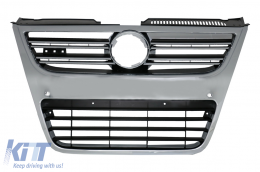 Front Grille suitable for VW Passat 3C (2007-2010) Full Chrome only for R36 OEM Bumper with PDC - FGVWP3CR36