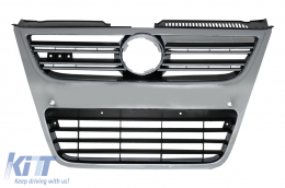 image-15-Front Grille suitable for VW Passat 3C (2007-2010) Full Chrome only for R36 OEM Bumper with PDC