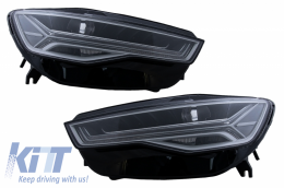 Front Grille with Full LED Headlights Sequential Dynamic Turning Lights suitable for Audi A6 C7 4G Facelift (2015-2018) RS6 Matrix Design-image-6054096