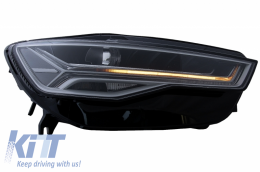 Front Grille with Full LED Headlights Sequential Dynamic Turning Lights suitable for Audi A6 C7 4G Facelift (2015-2018) RS6 Matrix Design-image-6054099