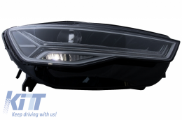 Front Grille with Full LED Headlights Sequential Dynamic Turning Lights suitable for Audi A6 C7 4G Facelift (2015-2018) RS6 Matrix Design-image-6054100
