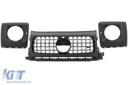 Front Grille with Headlights Covers suitable for Mercedes G-Class W464 W463A G63 AMG (06.2018-Up) GT-R Panamericana Design