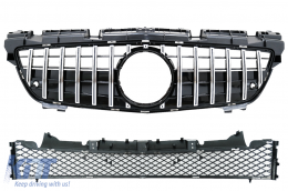 Front Grille with Lower Grille Mesh suitable for Mercedes SLK R172 (2011-2015) GT-R Panamericana Design Chrome