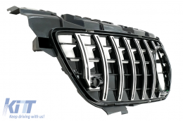 Front Grille with Lower Grille Mesh suitable for Mercedes SLK R172 (2011-2015) GT-R Panamericana Design Chrome-image-6090227