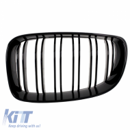 Front Grilles suitable for BMW 1 E81 / E82 / E87 / E88 07-11 M4 Look With Double Grille Glossy Black 2pcs