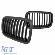Front grilles suitable for BMW 3 E36 90-96 matte black with 9 lines, 2 pcs