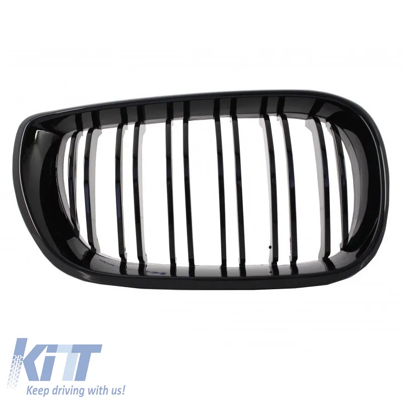 Front Grilles suitable for BMW 3 E46 02-05 Sedan/Touring M4 Look With Double Grille Glossy Black 2 Pcs