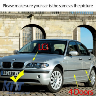 Front Grilles suitable for BMW 3 E46 02-05 Sedan/Touring M4 Look with Double Grille Tri-Color Glossy Black 2pcs