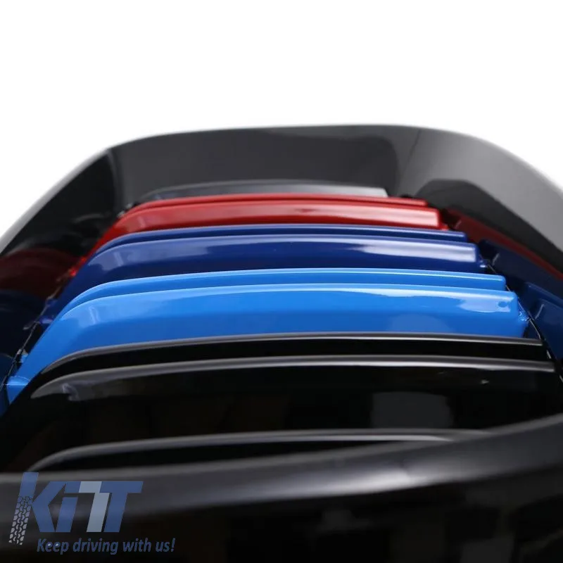 Front Grilles suitable for BMW 3 E46 02-05 Sedan/Touring M4 Look with Double Grille Tri-Color Glossy Black 2pcs
