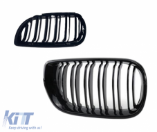 Front Grilles suitable for BMW 3 E46 02-05 Sedan/Touring M4 Look With Double Grille Tri-Color Glossy Black 2pcs