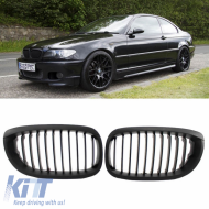Front Grilles suitable for BMW 3 E46 03-06 Coupe/Cabrio Matte Black 2 Pcs