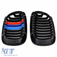 Front Grilles suitable for BMW 3 E46 03-06 Coupe/Cabrio Tri-color / Glossy Black 2 Pcs-image-6304822
