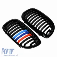 Front Grilles suitable for BMW 3 E46 03-06 Coupe/Cabrio Tri-color / Glossy Black 2 Pcs-image-6304825