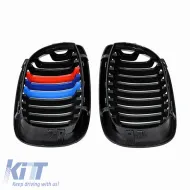 Front Grilles suitable for BMW 3 E46 03-06 Coupe/Cabrio Tri-color / Glossy Black 2 Pcs-image-6304826