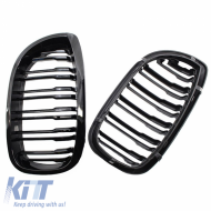 Front Grilles suitable for BMW 3 E46 03-06 Coupe/Cabrio M4 Look with Double Grille 4D Glossy Black 2 Pcs