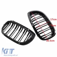 Front Grilles suitable for BMW 3 E46 03-06 Coupe/Cabrio M4 Look with Double Grille 4D Glossy Black 2 Pcs-image-6304865