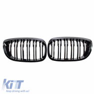 Front Grilles suitable for BMW 3 E46 03-06 Coupe/Cabrio M4 Look with Double Grille 4D Glossy Black 2 Pcs