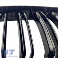 Front Grilles suitable for BMW 3 E46 03-06 Coupe/Cabrio M4 Look with Double Grille Glossy Black 2 Pcs