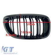 Front Grilles suitable for BMW 3 E46 03-06 Coupe/Cabrio M4 Look with Double Grille Glossy Black 2 Pcs