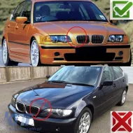 Front Grilles suitable for BMW 3 E46 99-01 Sedan/Touring/Compact M4 Look With Double Grille Glossy Black 2 Pcs-image-6318158