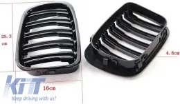 Front Grilles suitable for BMW 3 E46 99-01 Sedan/Touring/Compact M4 Look With Double Grille Glossy Black 2 Pcs-image-6318160