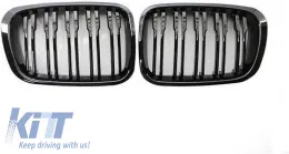 Front Grilles suitable for BMW 3 E46 99-01 Sedan/Touring/Compact M4 Look With Double Grille Glossy Black 2 Pcs-image-6319009