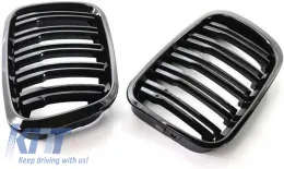 Front Grilles suitable for BMW 3 E46 99-01 Sedan/Touring/Compact M4 Look With Double Grille Glossy Black 2 Pcs-image-6319011