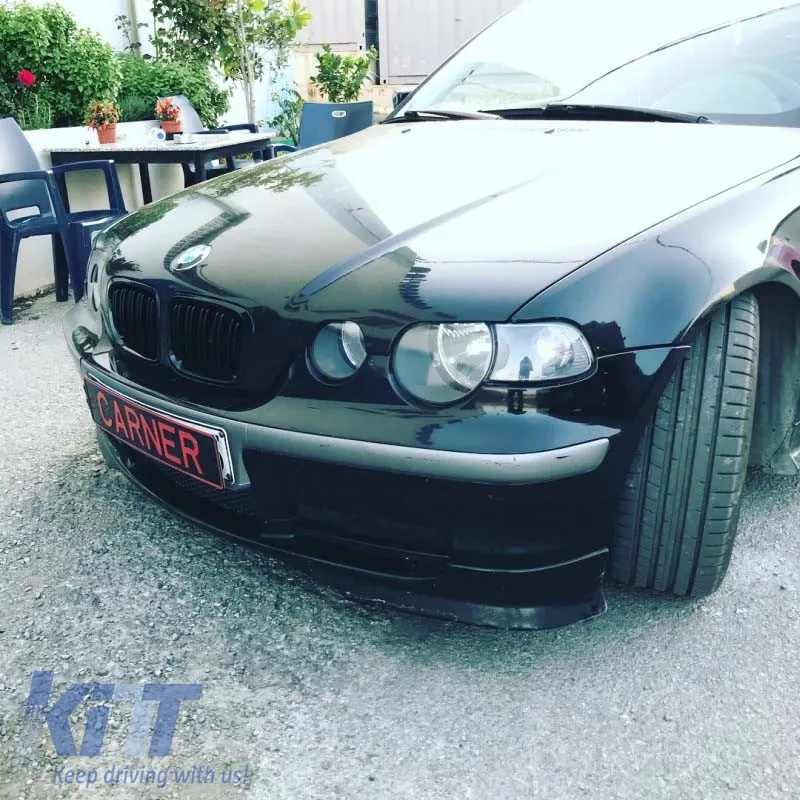 Front Grilles suitable for BMW 3 E46 99-01 Sedan/Touring/Compact M4 Look With Double Grille Glossy Black 2 Pcs