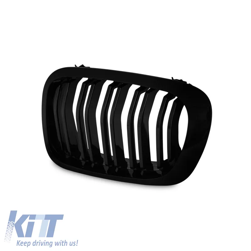 Front Grilles suitable for BMW 3 E46 99-03 Coupe/Cabrio M4 Look with Double Grille Glossy Black 2 Pcs