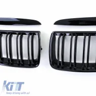 Front Grilles suitable for BMW 3 E90/E91 05-08 M4 Look with Double Grille Glossy Black 4 Pcs-image-6318138